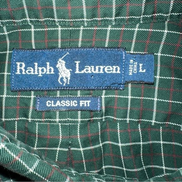Ralph Lauren Classic Fit Size Large Windowpane Plaid Brown Pony Western Cowboy - Picture 13 of 14